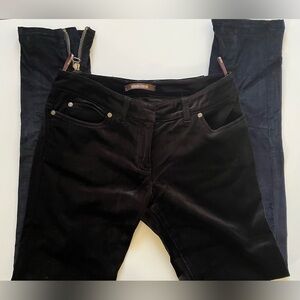 Roberto Cavalli black velvet skinny jeans. Silver hardware. Like new. Sz 40